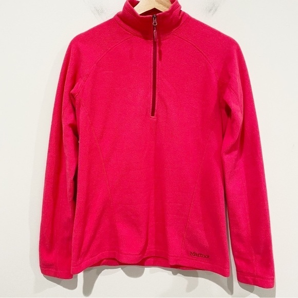MARMOT 1/4 Zip Fleece Pullover Pink Size Small - Picture 11 of 11